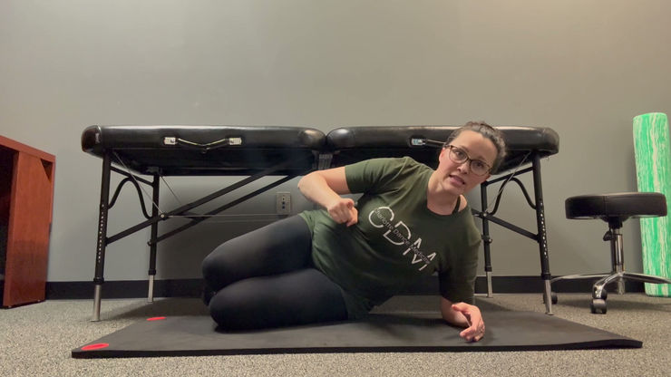 Side plank hip thrusters